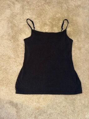 Women's Black Spaghetti Strap Tank Top w/ Built in Bra